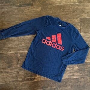 Adidas Kids Long Sleeve Shirt in Navy and Red